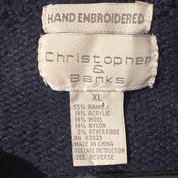 Navy and Yellow Hand Embroider Celestial Sweater - Picture 4 of 4